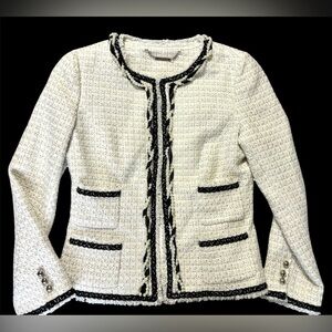 White House Black Market Tweed Pearl Jacket | Women’s Size 12